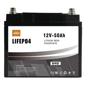 Baterai Lifepo4 50Ah Bms Lifepo4, Pak baterai Lithium untuk luar ruangan 12V 50Ah 12.8V