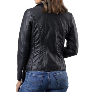 New Style Fashion Women's PU Leather <b>Waterproof</b> Jacket <b>Zipper</b> Front for Office Casual Winter Wear Cheap Price OEM Service - Product Image 2