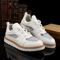 Baskets à lacets en cuir de crocodile 100% pour hommes et femmes - Style sportif, semelle intermédiaire en caoutchouc, mode vacances toutes saisons