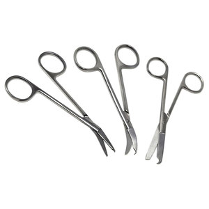 Ciseaux à croissant angulaire incurvé droit en acier inoxydable de 4,5 po, crochet délicat, retrait de sutures sans effort, alimentation manuelle MOL - Product Image 6