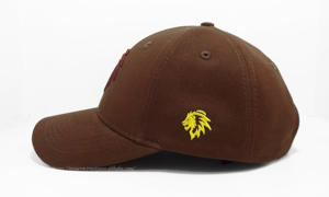 หมวกเบสบอล6แผงสีน้ำตาลออกแบบปัก3D เทปด้านในปิดด้านหลังปรับได้ - Product Image 3