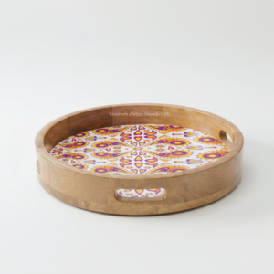 Plateau de service en bois émaillé 2026, design rectangulaire moderne pour mariage, cuisine, vaisselle décorative, finition ronde, vente en gros - Product Image 2