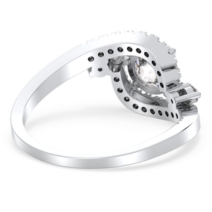 REYES Bague de luxe en argent sterling 925 avec plaqué or jaune 1.05Ct Moissanite Halo pour femmes mariage fiançailles cadeaux bijoux - Product Image 4