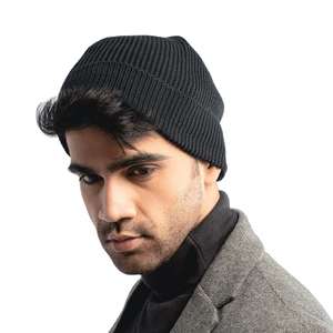 Gorro de punto de lana de invierno Unisex, gorro transpirable suave y cálido, gorros lisos de alta calidad para unisex, secado rápido, venta al por mayor de fábrica - Product Image 1