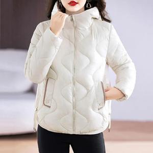 Men's and Women's Trendy Autumn Winter Jacket <b>Cotton</b> <b>Padded</b> Cropped Stand Collar Thickened Warm Canvas Puffer Jacket - Product Image 3