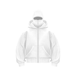 Sudaderas con capucha Unisex para hombre, ropa de calle, sudadera con lavado ácido, Material de algodón pesado liso, sudaderas con capucha transpirables informales en blanco para hombre - Product Image 1