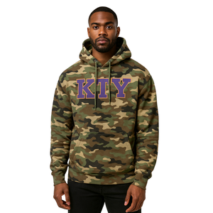 Embroidered Omega Chenille <b>Hoodie</b> Premium Camo Cotton Blend Greek Fraternity Apparel Divine Nine HBCU College Clothing - Product Image 1