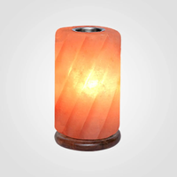 Lampe en sel de cristal naturel de l'Himalaya en forme de cylindre, diffuseur d'huiles essentielles, coupelle en acier inoxydable, aromathérapie, spa, massage corporel, Numkyne