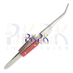 Titanium Cross Lock Curved Tweezer With Fiber Grips For Soldering Total Length 6-1/2in Made Of Titanium Jewelry Making Tweezer - Product Image 3