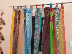 Cortina de ventana de lazo Sari de seda multicolor de estilo Vintage moderno, decoración del hogar, cortinas, cenefas para dormitorio, sala de Estar, comedor - Product Image 4