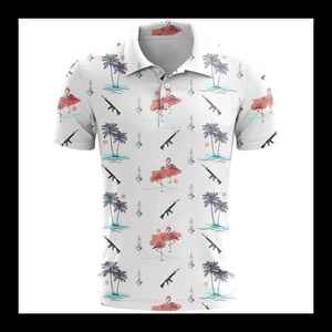 Polo personnalisé en polyester imprimé avec contrôle de l'humidité léger et respirant pour hommes, parfait pour une utilisation en extérieur - Product Image 3