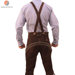 Hot Sale Bavarian Leather Lederhosen Shorts New Mens Ledhosen Oktoberfest <b>Knee</b> Length Quick Dry Breathable Drawstring Closure - Product Image 2
