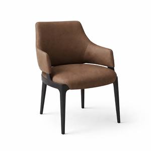 Modern Upholstered Dining <b>Chair</b> with <b>Wooden</b> Legs - Luxury Restaurant & Hotel Banquet Seating, Custom Fabric & Leather Options - Product Image 3