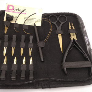 Kit de cuentas de extensiones de cabello con logotipo personalizado de alta calidad profesional superventas, alicates de cierre de microeslabones, gancho de tracción - Product Image 1