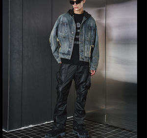 <b>Men</b> <b>Denim</b> Jacket Turndown Collar <b>Shirt</b> Coat Trendy Patchwork Jeans Jacket For <b>Men</b> - Product Image 6