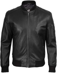 Veste en cuir véritable pour homme - Vestes en cuir d'agneau pour homme - Product Image 2