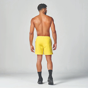 Customized Color Yellow Essential 5 Inch Shorts with Contour Side Panels and Inner <b>Mesh</b> <b>Pants</b> - Product Image 5