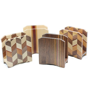 Soporte para servilletas en forma de U, fabricante de la India, barato, liso, marrón, anillo hecho a mano de madera de Acacia - Product Image 2