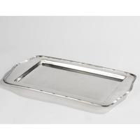 Plateau de service moderne de haute qualité, écologique, en acier inoxydable, forme et taille personnalisées, finition argentée polie pour la salle à manger