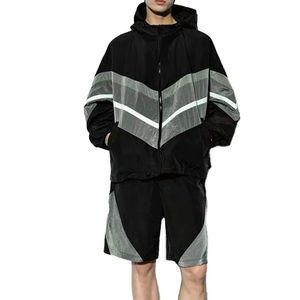 Customize Garment Reflective Tracksuits Gym Nylon Tracksuit Sweat Suit <b>Zip</b> up Custom Tracksuit <b>Men</b> <b>Shorts</b> Windbreaker - Product Image 6