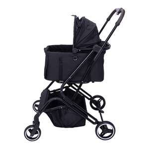Carrito de transporte de mascotas con diseño de 3 pliegues y capacidad de cesta de 15kg para viajes - Product Image 5
