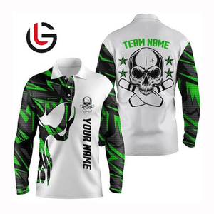 Polo de bowling imprimé avec logo personnalisé pour hommes et femmes, 100% polyester, spandex, 240 grammes, plus sur une grande taille ample et ajustée - Product Image 2