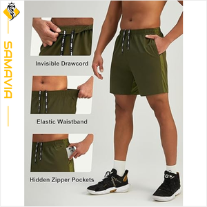 Bermuda personnalisé pour hommes, short de course respirant à séchage rapide, vêtements de sport d'entraînement avec poches - Product Image 4