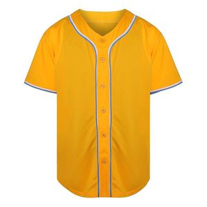 เสื้อเบสบอลผ้าตาข่ายโพลีเอสเตอร์แห้งเร็วเสื้อกีฬาผ้าเจอร์100% แบบติดกระดุมน้ำหนักเบางานออกแบบได้ตามต้องการฤดูร้อน - Product Image 1