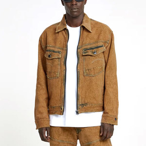 Cantidad al por mayor Alta demanda Color personalizado Hombres Chaquetas de mezclilla/Logotipo de bordado personalizado Hombres Chaquetas de mezclilla - Product Image 1