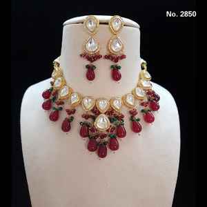 Conjuntos Mala de collar de perlas de compromiso de boda de estilo étnico Bollywood chapado en oro para mujer - Product Image 4