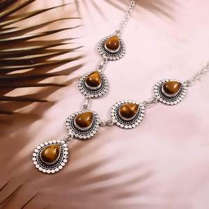 Collar de Citrino con Baño de Oro, Hecho a Mano, Plata de Ley 925, con Piedras Preciosas, para Niñas y Mujeres, Certificado IGI, Venta al Por Mayor - Product Image 2