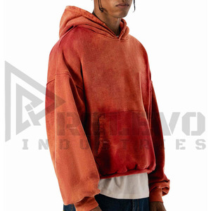 Sudadera Oversize de Hombros Caídos, de Secado Rápido, Transpirable, con Lavado Ácido, de Forro Polar de Primavera, 100% Algodón, 2 Piezas, con Logotipo Personalizado, de Alta Calidad para Hombre - Product Image 6