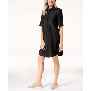 Abito chemisier elegante da donna Karen Scott in chambray, taglia M, in viscosa lavabile, ideale per l'ufficio, il club o il ballo di fine anno - Product Image 1