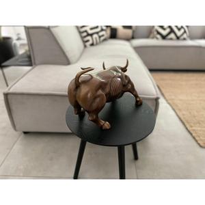 Sculpture décorative en bronze de taureau dangereux, décoration de table de salon, figurine, fabrication sur mesure, sculpture d'animal artisanale - Product Image 2