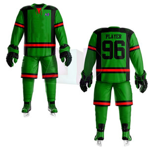 รับสั่งซื้อจำนวนมาก ชุดยูนิฟอร์มฮอกกี้น้ำแข็งแบบกำหนดเอง พิมพ์หมายเลขและชื่อส่วนบุคคล ผ้าโพลีเอสเตอร์ 100% ระบายอากาศได้ดี - Product Image 3