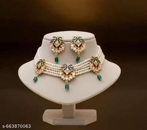 Unique Designer Handmade Ethnic Zinc Alloy Zircon Gold Plated Jewelry Set for Girls Women Necklace Earrings Ring for Wedding - Product Image 2