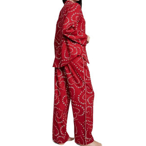 Nouvel ensemble de pyjama en polyester/coton à boutons, deux pièces, sur mesure, pour femmes grandes tailles, pour porter - Product Image 3