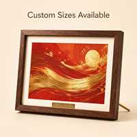 Cadre photo décoratif rouge et or avec support, taille personnalisée