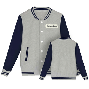 Chaqueta de estilo Letterman de béisbol clásica personalizada para hombre, diseño de calle principal con cuello levantado, chaqueta de invierno con mangas de lana - Product Image 2