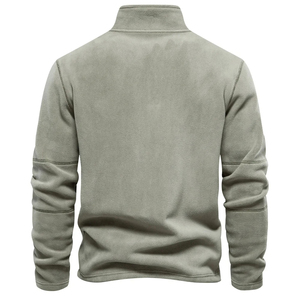 Sweat à capuche décontracté pour hommes de haute qualité sweat chaud polaire fermeture éclair col montant pull haut motif solide - Product Image 6