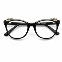 Monture de lunettes optiques œil-de-chat pour femme en acétate, monture complète, à la mode, avec décoration en strass