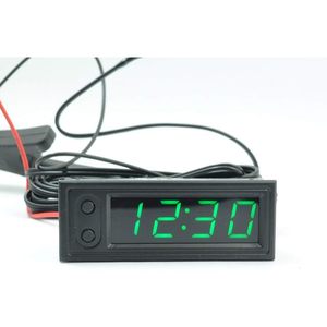 AEK-Tech BJ-TV02.G Thermomètre numérique LED vert, voltmètre, horloge, outil de mesure 22 mm - Product Image 1