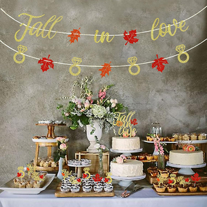 คัพเค้กงานหมั้นฤดูใบไม้ร่วงที่เขาถามเธอตอบว่าใช่สินค้าสำหรับงานเลี้ยงเจ้าสาวของตกแต่งงานแต่งงานและงานครบรอบ - Product Image 5