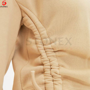 เสื้อสเวตเตอร์แขนยาวจับจีบด้านหน้าเปิดไหล่เสื้อสเวตเตอร์ให้ความอบอุ่น - Product Image 5