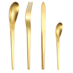 Juego de cubiertos de acero inoxidable de lujo real de alta calidad al por mayor cubiertos pulidos con espejo para el hogar y el uso de bodas en hoteles - Product Image 3