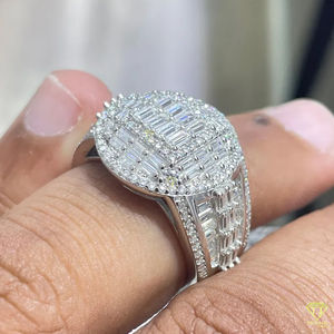 Custom Iced Out Hip Hop Lab Grown 3,53 Carat VVS D Color 14K Chapado en oro 925 Anillo de plata esterlina - Product Image 2