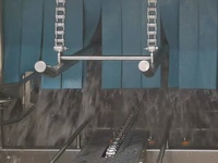 Laveuse automatique de caisses en plastique, de plateaux, de cages, de paniers, de caisses pour le traitement de la viande