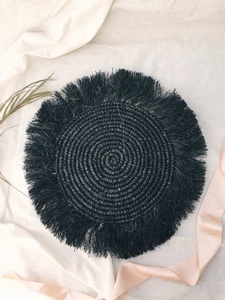 Dessous de verre/napperons ronds naturels faits à la main de haute qualité en jonc de mer ensemble d'accessoires de vaisselle produits d'ustensiles de cuisine - Product Image 5
