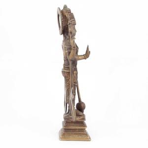 Sculture fatte a mano in ottone indiano statua in oro antico in bronzo di dio <span class=keywords><strong>Vishnu</strong></span> <span class=keywords><strong>Figurine</strong></span> per la casa articoli da regalo SBF-046