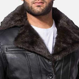 Chaqueta de Cuero y Lona Estilo Aviador para Hombre, Nueva Colección de Invierno, Estilo Bomber con Cierre, Cuello Alto, Estilo Universitario, Ecológica, Servicio OEM Disponible - Product Image 6